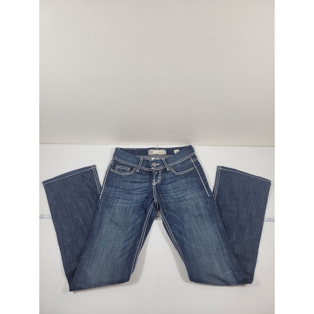 BKE Kate Bootcut Jeans‎ Womens 25R Blue Excellent Contrast Stitch Low Rise